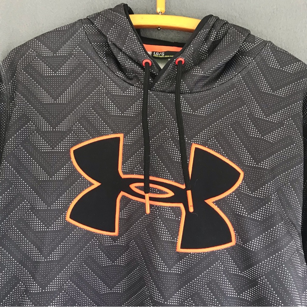 Menβs Under Armour Storm1 Hoodie neon orange logo